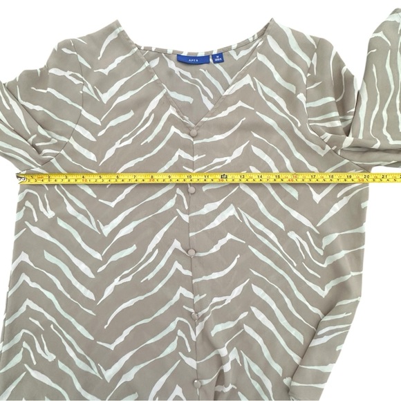 APT. 9 Zebra Print Tie-Front Flutter Sleeve Blouse - Picture 10 of 15